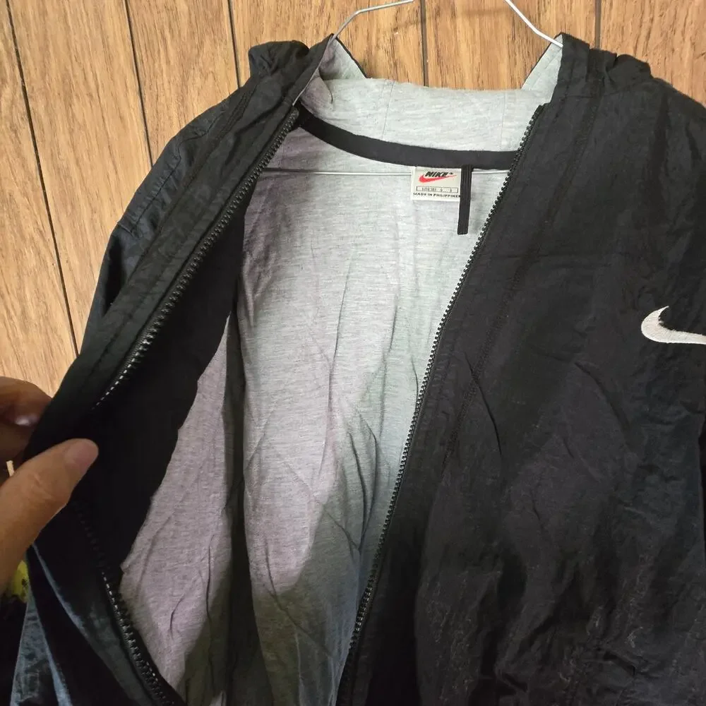 Vintage Nike Big Swoosh Hooded Jacket Size L 14/16